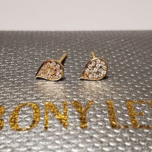 SOLD*** Bony Levy 18k .12 tcw Leaf Shape Studs